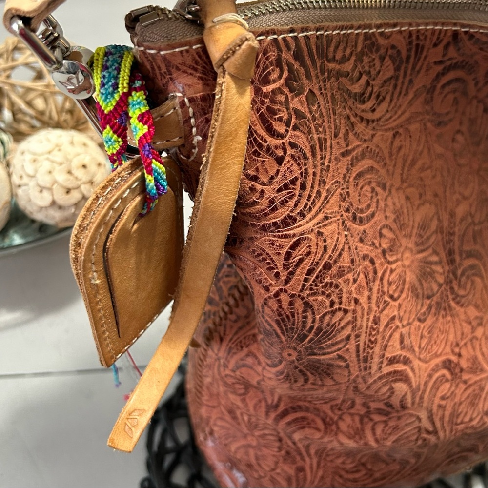 Consuela Sally Leather Tooled Hobo Bag - 2 Straps Included - Picture 11 of 16